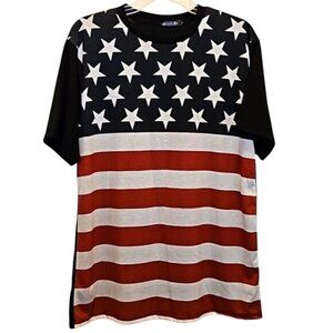konflic USA American Flag T-shirt Size Large New Red White Blue Stars Freedom